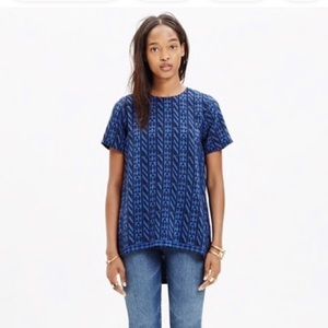 Madewell Silk Tailored Tee in Geometric Pattern
